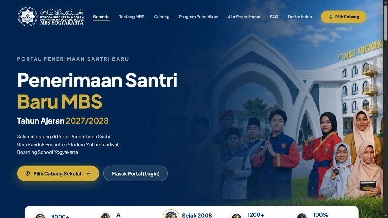 Halaman utama Portal PSB Resmi